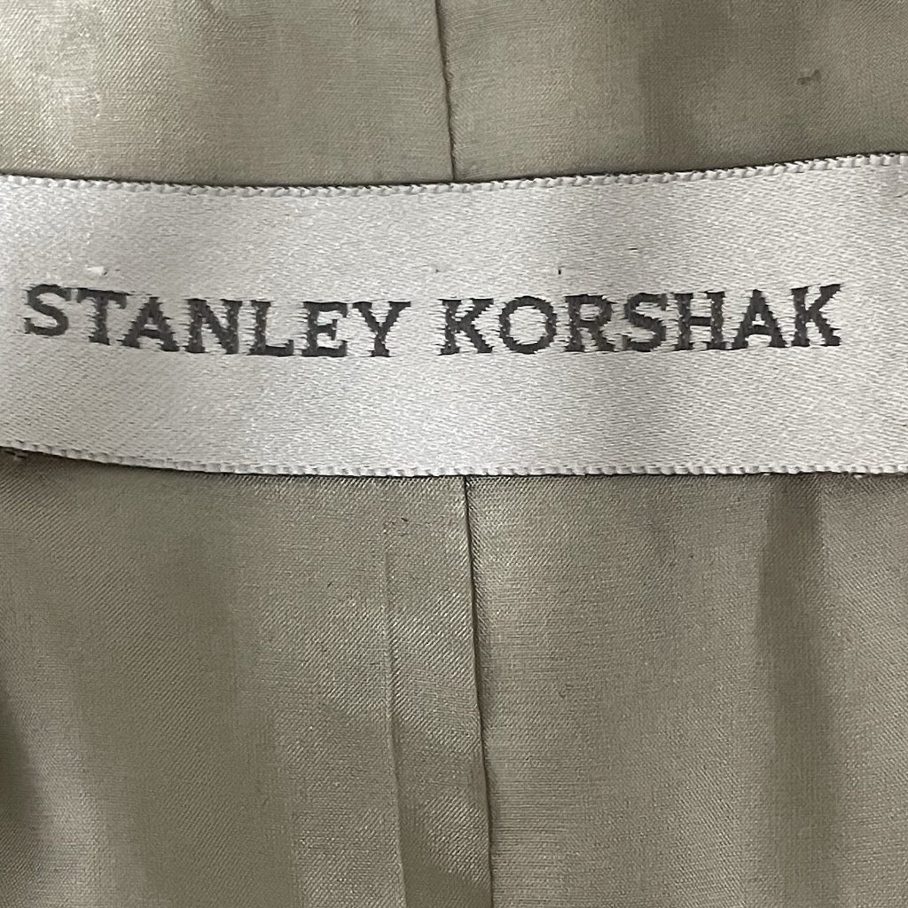 Stanley Korshak Beige 100% Silk Floral Accent Lined Jacket Usa Made Size Medium — image 3 of 8